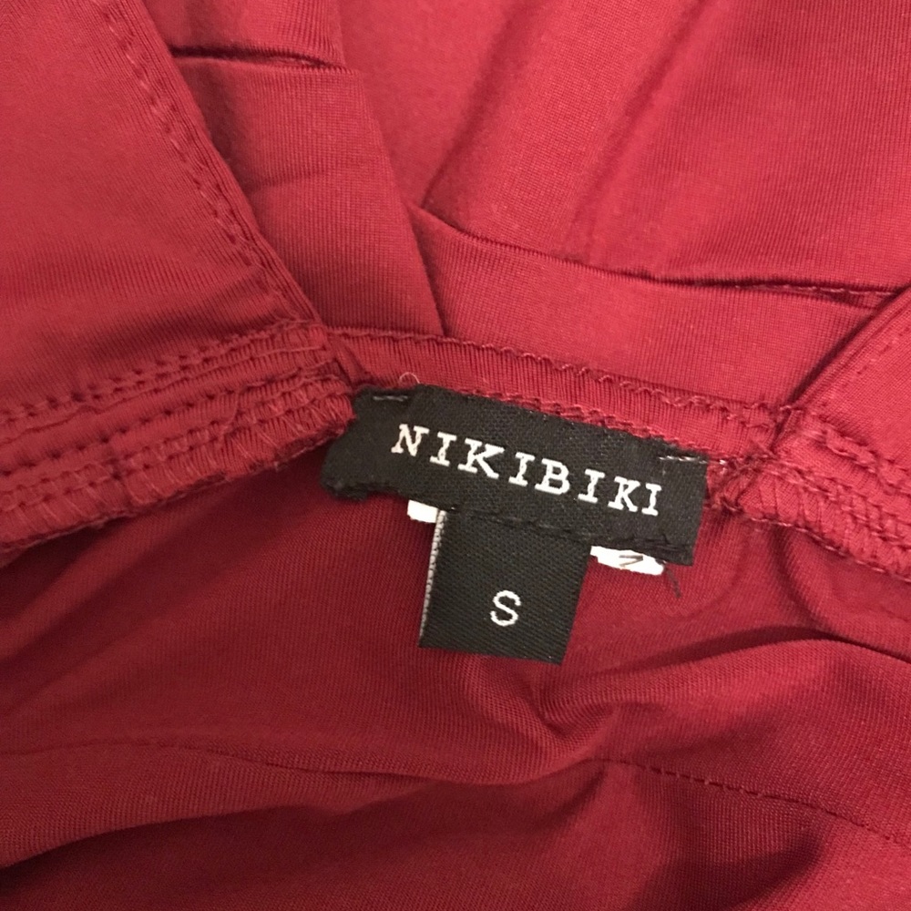 Nikibiki ♡ Red Deep V Neck Bodycon Dress - Picture 3 of 3